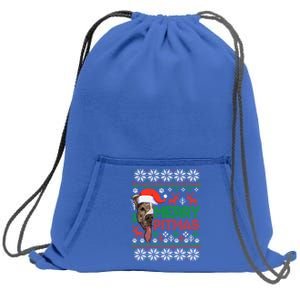 Merry Pitmas Christmas Pitbull Ugly Style Cute Gift Sweatshirt Cinch Pack Bag