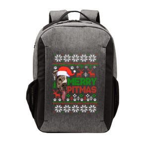 Merry Pitmas Christmas Pitbull Ugly Style Cute Gift Vector Backpack