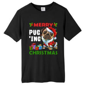 Merry PugIng Christmas Santa Pug Dog Christmas Tree Lights Gift Tall Fusion ChromaSoft Performance T-Shirt