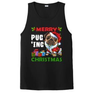 Merry PugIng Christmas Santa Pug Dog Christmas Tree Lights Gift PosiCharge Competitor Tank