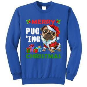 Merry PugIng Christmas Santa Pug Dog Christmas Tree Lights Gift Sweatshirt