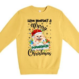 Merry Pomeranian Christmas Pomeranian Xmas Party Meaningful Gift Premium Crewneck Sweatshirt