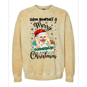 Merry Pomeranian Christmas Pomeranian Xmas Party Meaningful Gift Colorblast Crewneck Sweatshirt