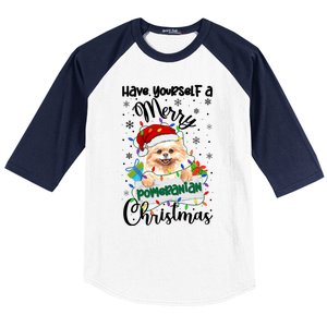 Merry Pomeranian Christmas Pomeranian Xmas Party Meaningful Gift Baseball Sleeve Shirt