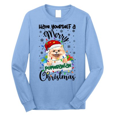 Merry Pomeranian Christmas Pomeranian Xmas Party Meaningful Gift Long Sleeve Shirt
