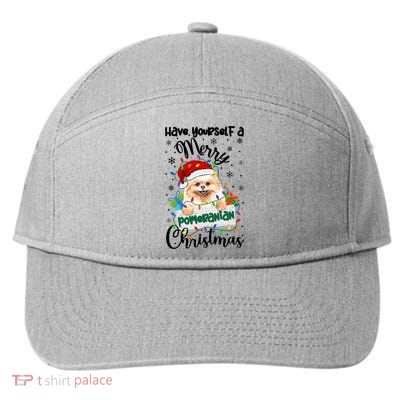 Merry Pomeranian Christmas Pomeranian Xmas Party Meaningful Gift 7-Panel Snapback Hat