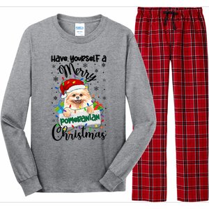 Merry Pomeranian Christmas Pomeranian Xmas Party Meaningful Gift Long Sleeve Pajama Set