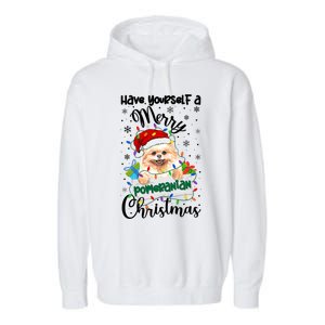 Merry Pomeranian Christmas Pomeranian Xmas Party Meaningful Gift Garment-Dyed Fleece Hoodie