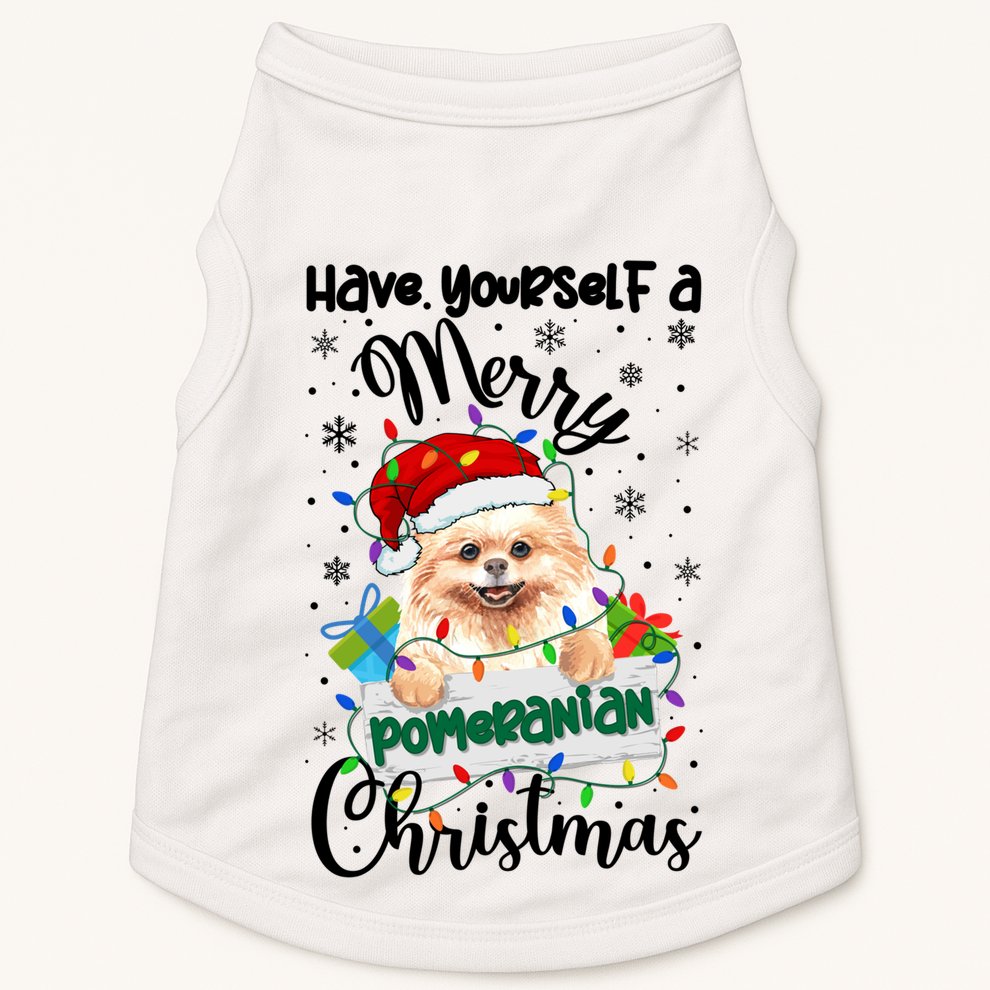 Merry Pomeranian Christmas Pomeranian Xmas Party Meaningful Gift Doggie Tank