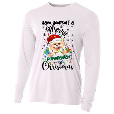 Merry Pomeranian Christmas Pomeranian Xmas Party Meaningful Gift Cooling Performance Long Sleeve Crew