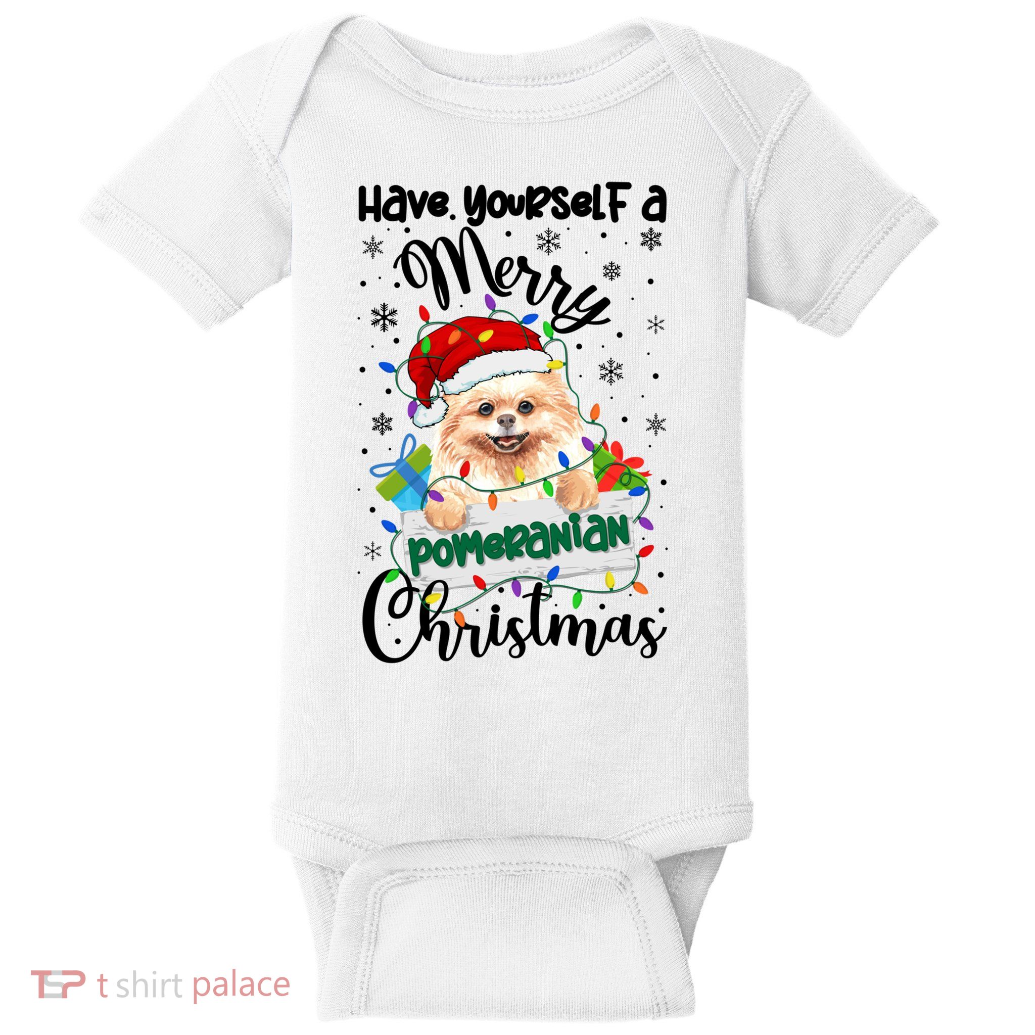 Merry Pomeranian Christmas Pomeranian Xmas Party Meaningful Gift Baby Bodysuit