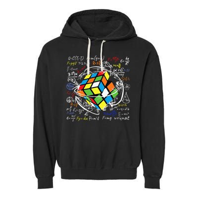 Melting Puzzle Cube Speed Cuber Physics Math Game 80s Retro Garment-Dyed Fleece Hoodie