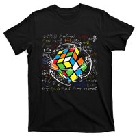 Melting Puzzle Cube Speed Cuber Physics Math Game 80s Retro T-Shirt