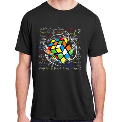 Melting Puzzle Cube Speed Cuber Physics Math Game 80s Retro Adult ChromaSoft Performance T-Shirt