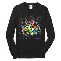 Melting Puzzle Cube Speed Cuber Physics Math Game 80s Retro Tall Long Sleeve T-Shirt