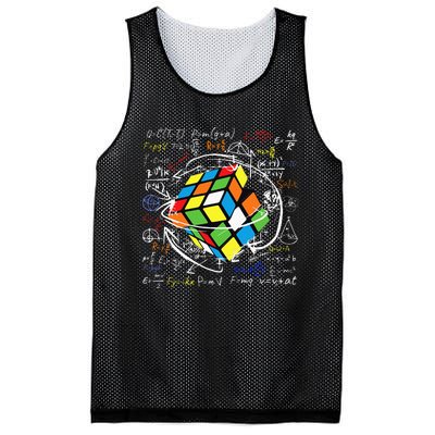 Melting Puzzle Cube Speed Cuber Physics Math Game 80s Retro Mesh Reversible Basketball Jersey Tank