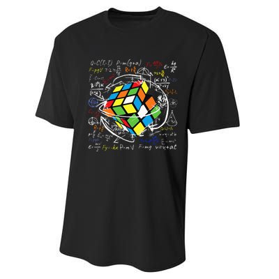 Melting Puzzle Cube Speed Cuber Physics Math Game 80s Retro Performance Sprint T-Shirt