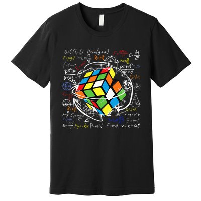 Melting Puzzle Cube Speed Cuber Physics Math Game 80s Retro Premium T-Shirt