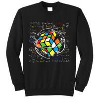 Melting Puzzle Cube Speed Cuber Physics Math Game 80s Retro Tall Sweatshirt