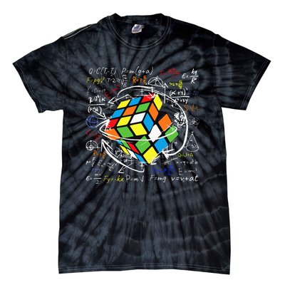 Melting Puzzle Cube Speed Cuber Physics Math Game 80s Retro Tie-Dye T-Shirt