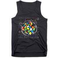 Melting Puzzle Cube Speed Cuber Physics Math Game 80s Retro Tank Top