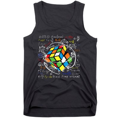 Melting Puzzle Cube Speed Cuber Physics Math Game 80s Retro Tank Top