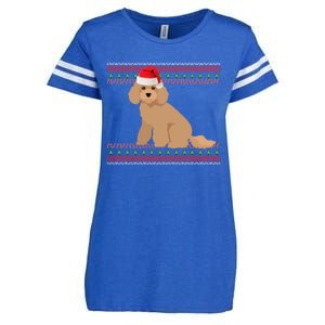 Miniature Poodle Christmas Cute Gift Enza Ladies Jersey Football T-Shirt