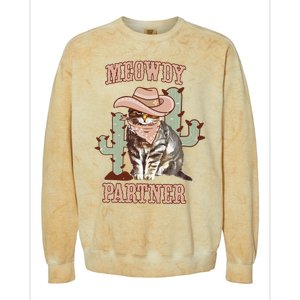 Meowdy Partner Cowboy Cat Western Country Colorblast Crewneck Sweatshirt