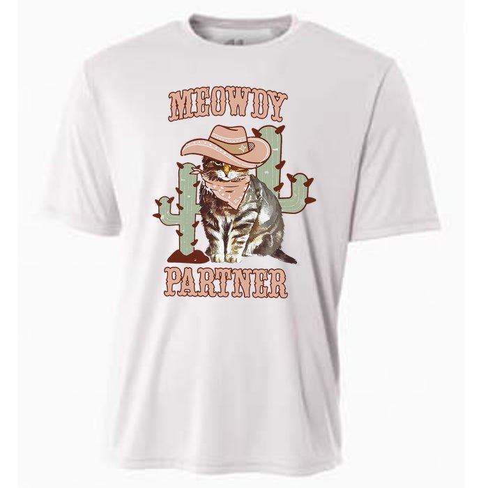 Meowdy Partner Cowboy Cat Western Country Cooling Performance Crew T-Shirt