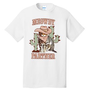 Meowdy Partner Cowboy Cat Western Country Tall T-Shirt