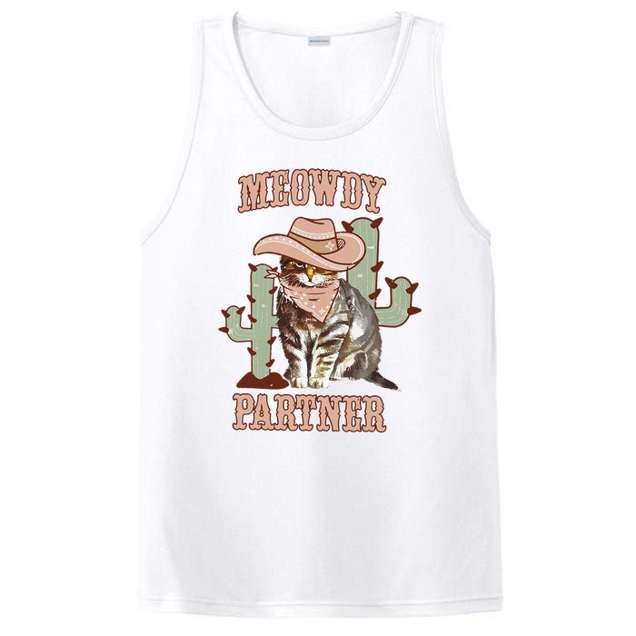 Meowdy Partner Cowboy Cat Western Country PosiCharge Competitor Tank