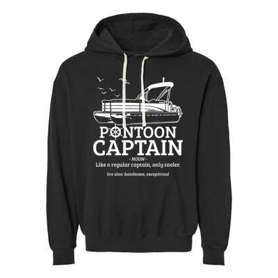 Mens Pontoon Captain Definition Funny Pontoon Boat Boating Garment-Dyed Fleece Hoodie