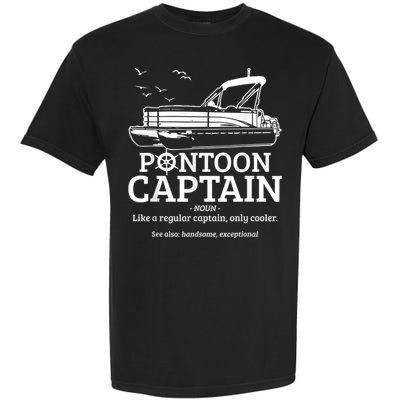 Mens Pontoon Captain Definition Funny Pontoon Boat Boating Garment-Dyed Heavyweight T-Shirt