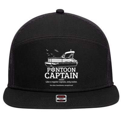 Mens Pontoon Captain Definition Funny Pontoon Boat Boating 7 Panel Mesh Trucker Snapback Hat