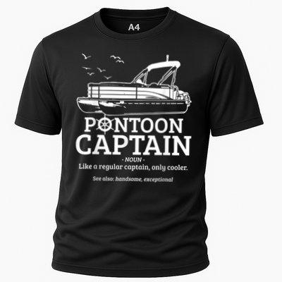 Mens Pontoon Captain Definition Funny Pontoon Boat Boating Performance Shirt