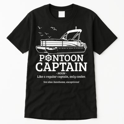 Mens Pontoon Captain Definition Funny Pontoon Boat Boating Tall T-Shirt