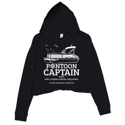 Mens Pontoon Captain Definition Funny Pontoon Boat Boating Crop Fleece Hoodie