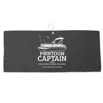Mens Pontoon Captain Definition Funny Pontoon Boat Boating Large Microfiber Waffle Golf Towel
