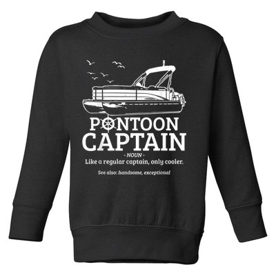 Mens Pontoon Captain Definition Funny Pontoon Boat Boating Toddler Sweatshirt