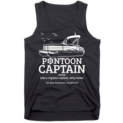 Mens Pontoon Captain Definition Funny Pontoon Boat Boating Tank Top