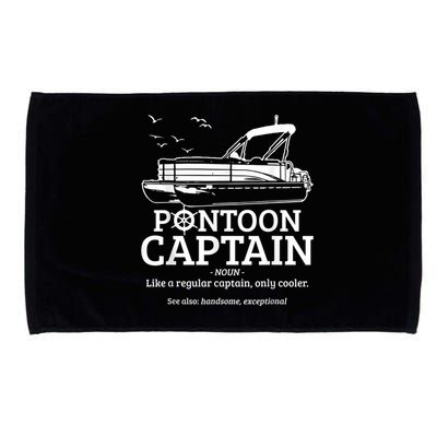 Mens Pontoon Captain Definition Funny Pontoon Boat Boating Microfiber Hand Towel