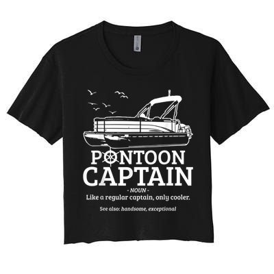 Mens Pontoon Captain Definition Funny Pontoon Boat Boating Crop Top