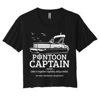 Mens Pontoon Captain Definition Funny Pontoon Boat Boating Women's Crop Top Tee