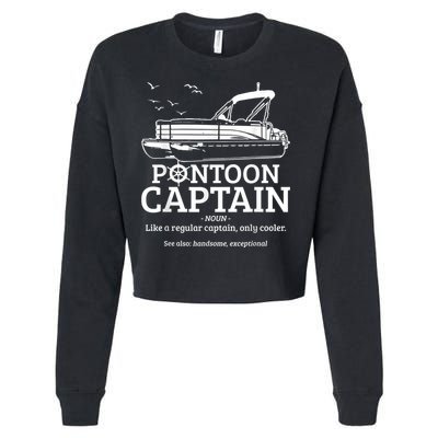 Mens Pontoon Captain Definition Funny Pontoon Boat Boating Cropped Pullover Crew
