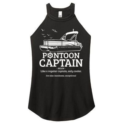 Mens Pontoon Captain Definition Funny Pontoon Boat Boating Women's Perfect Tri Rocker Tank