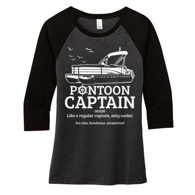 Mens Pontoon Captain Definition Funny Pontoon Boat Boating Women's Tri-Blend 3/4-Sleeve Raglan Shirt