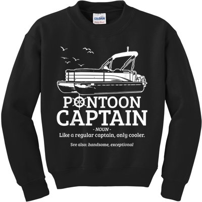 Mens Pontoon Captain Definition Funny Pontoon Boat Boating Kids Sweatshirt