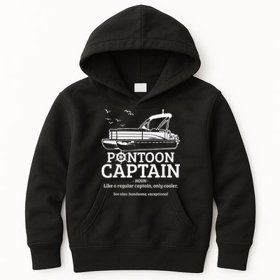 Mens Pontoon Captain Definition Funny Pontoon Boat Boating Kids Hoodie