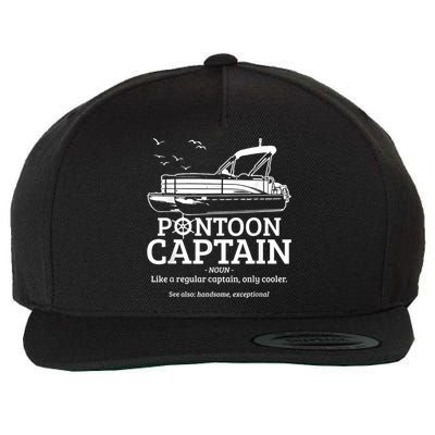 Mens Pontoon Captain Definition Funny Pontoon Boat Boating Wool Snapback Cap