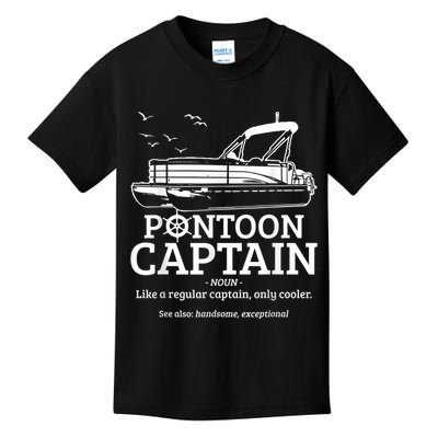 Mens Pontoon Captain Definition Funny Pontoon Boat Boating Kids T-Shirt